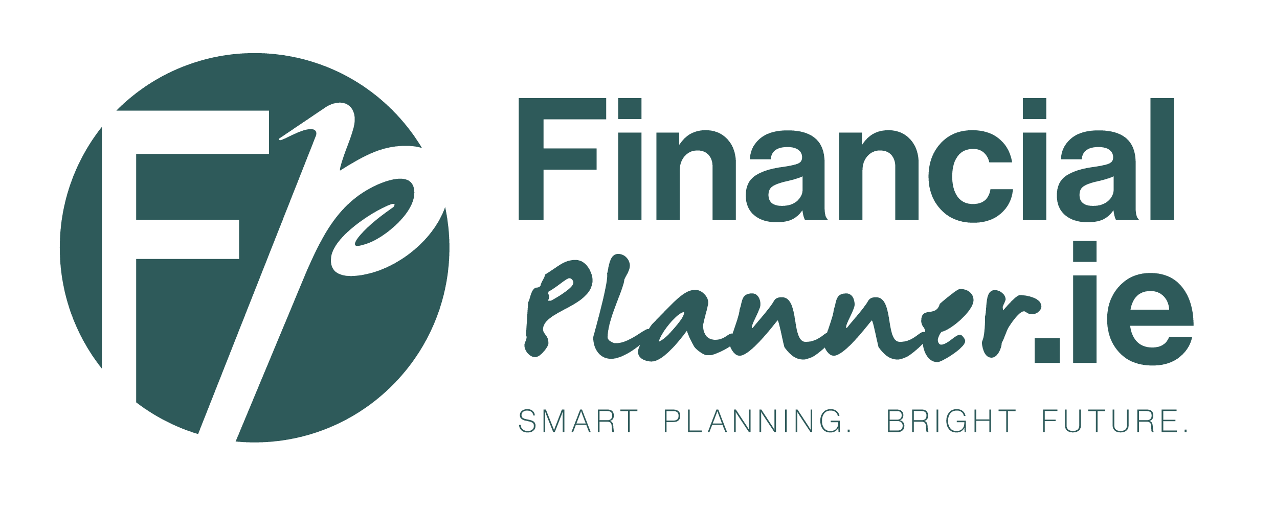Logo for FinancialPlanner.ie featuring the initials "FP" in a circle, with the tagline "Smart Planning. Bright Future." in green text.