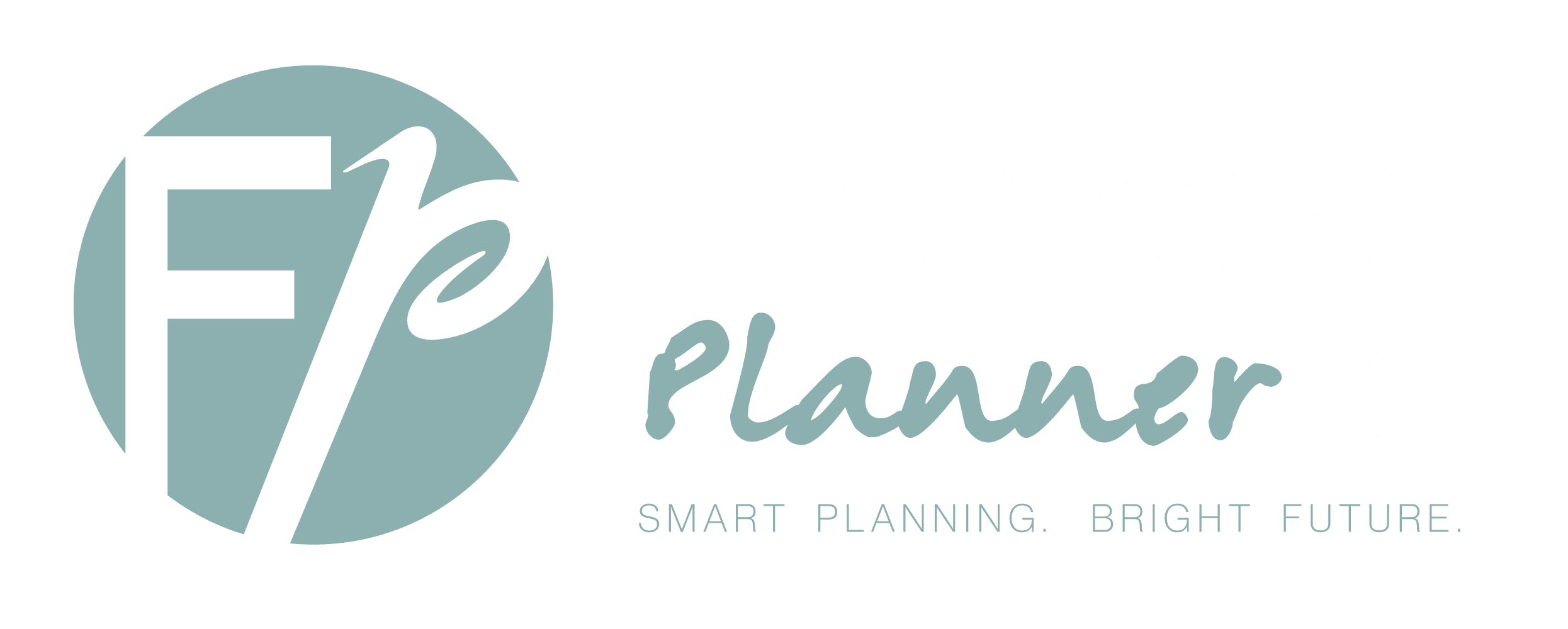 Logo for FinancialPlanner.ie featuring stylized initials "FP" in a green circle, with the tagline "Smart Planning. Bright Future." in white and green text on a black background.