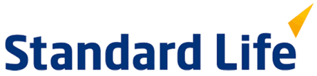 Standard Life logo with the company name in blue text and a small yellow abstract shape in the upper right corner.