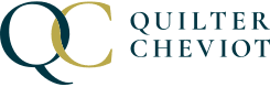 Quilter Cheviot logo featuring overlapping letters "Q" and "C" in dark blue and gold, with the company name in uppercase to the right.